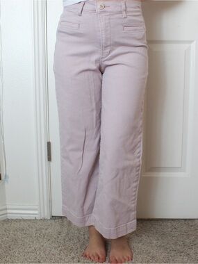 Wide Leg Pastel Lilac Cotton Pants
